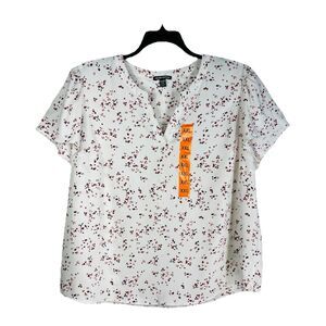 Hilary Radley Top Women’s XXL Floral Print Flared Sleeve V-Neck Dressy Blouse